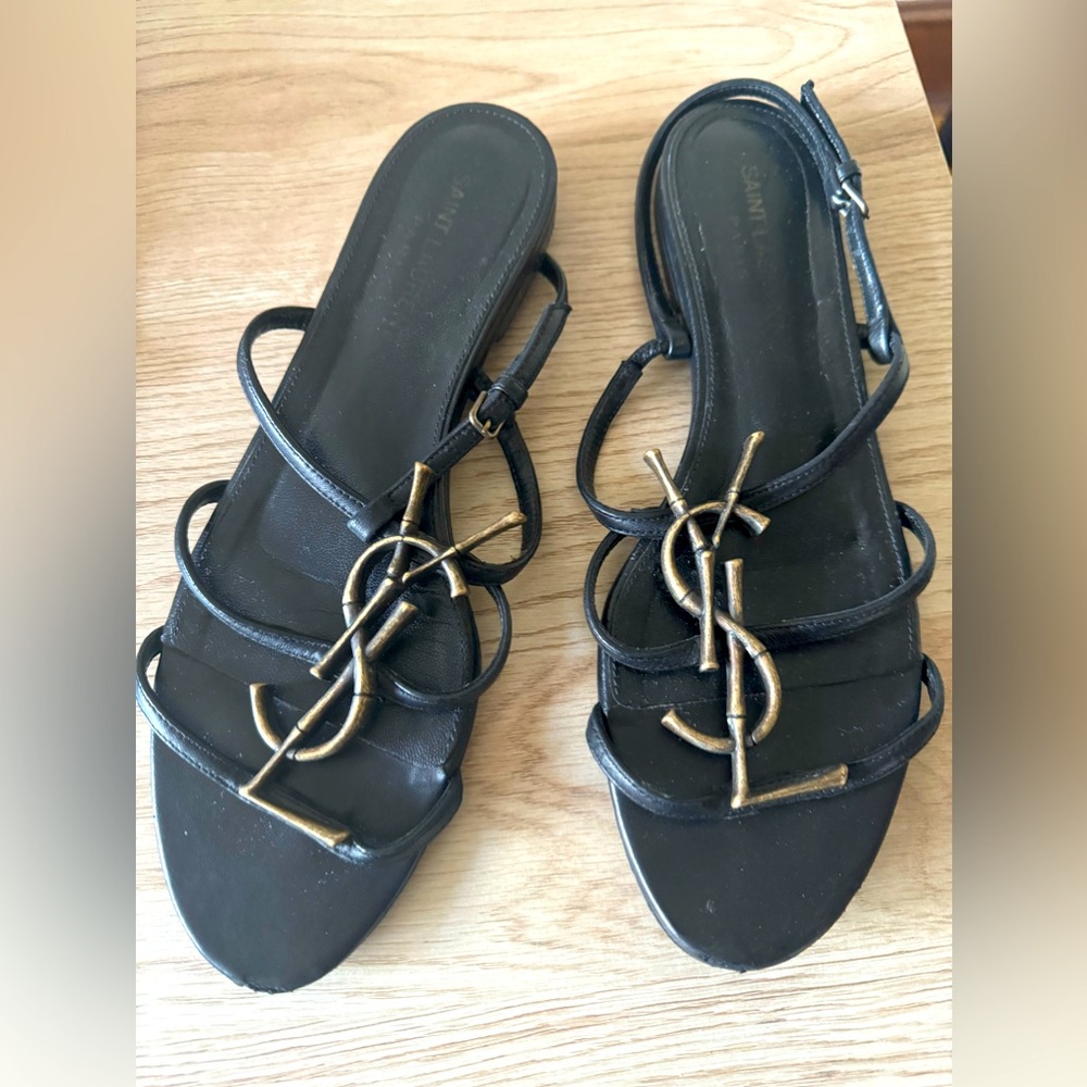 Ysl Cassandra sandals catwalk black authentic
